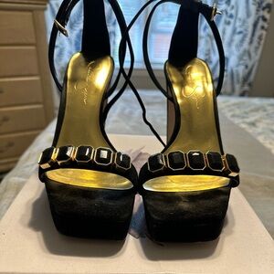 Black sexy suede heels